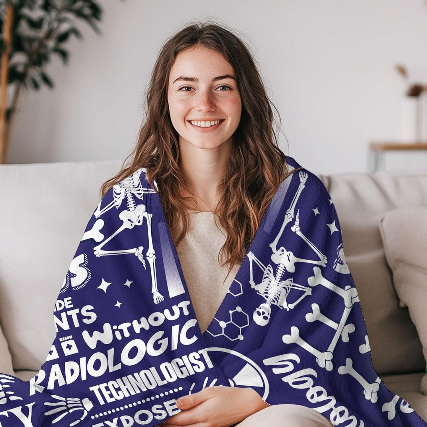Radiologic Technologist Gifts Blanket for Radiographer, Soft Flannel Blanket for Radiologic Technologists, Warm Throw Blanket for Birthday Gifts for Christmas Thanksgiving 50x60