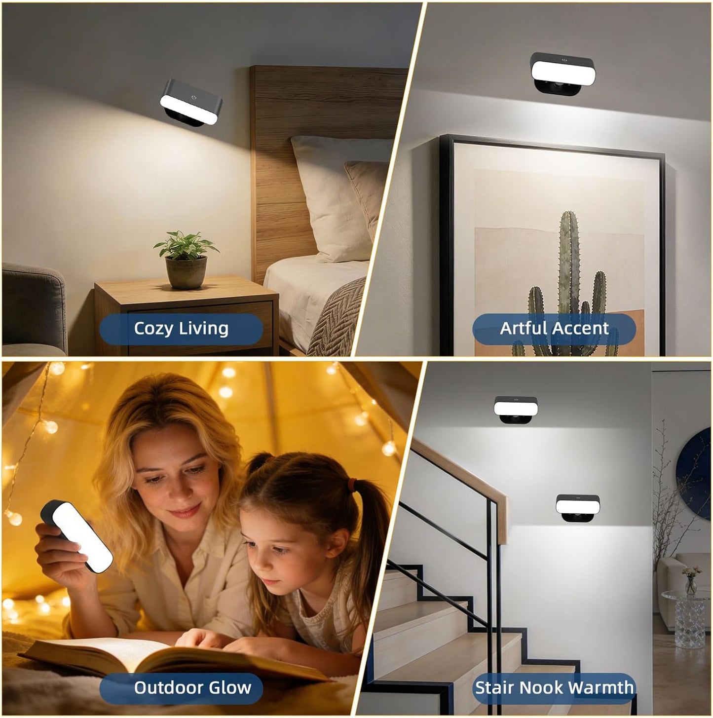 Wall Sconces Battery Operated with Timer, Rechargeable Wall Lights with Touch & Remote Control, Dimmable Stick On Wall Lights, Battery Powered Wall Lamp for Bedroom, Hallway