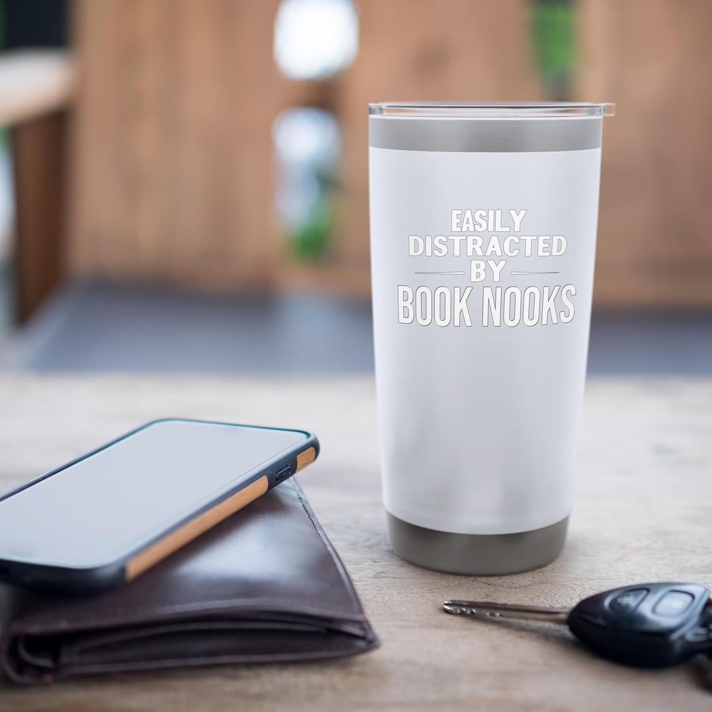 Funny Bookworm Easily Distracted by Book Nooks Reader Stainless Steel Insulated Tumbler