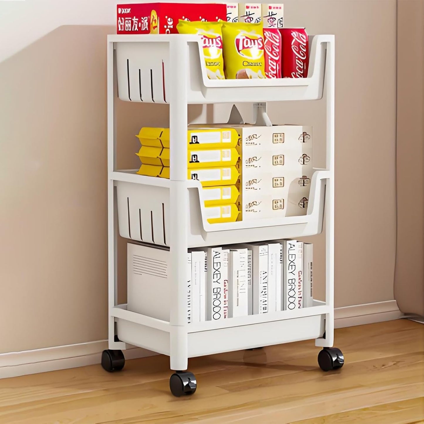 Display cabinet,rotating book shelf,unique bookshelf,horizontal bookshelf,corner bookshelf with storage,room decor,Suitable for living room, bedroom, study, living room corner, office French(42x28x72c