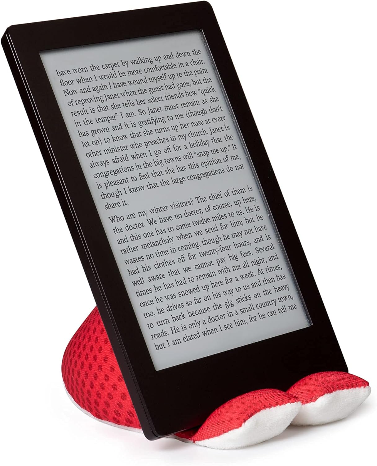 Gifts for Readers & Writers Phone Stand, Plusheez 2in1 Phone Holder & Screen Cleaner with Microfiber Cloth, Machine Washable Bean Bag Phone Accessories, Lips
