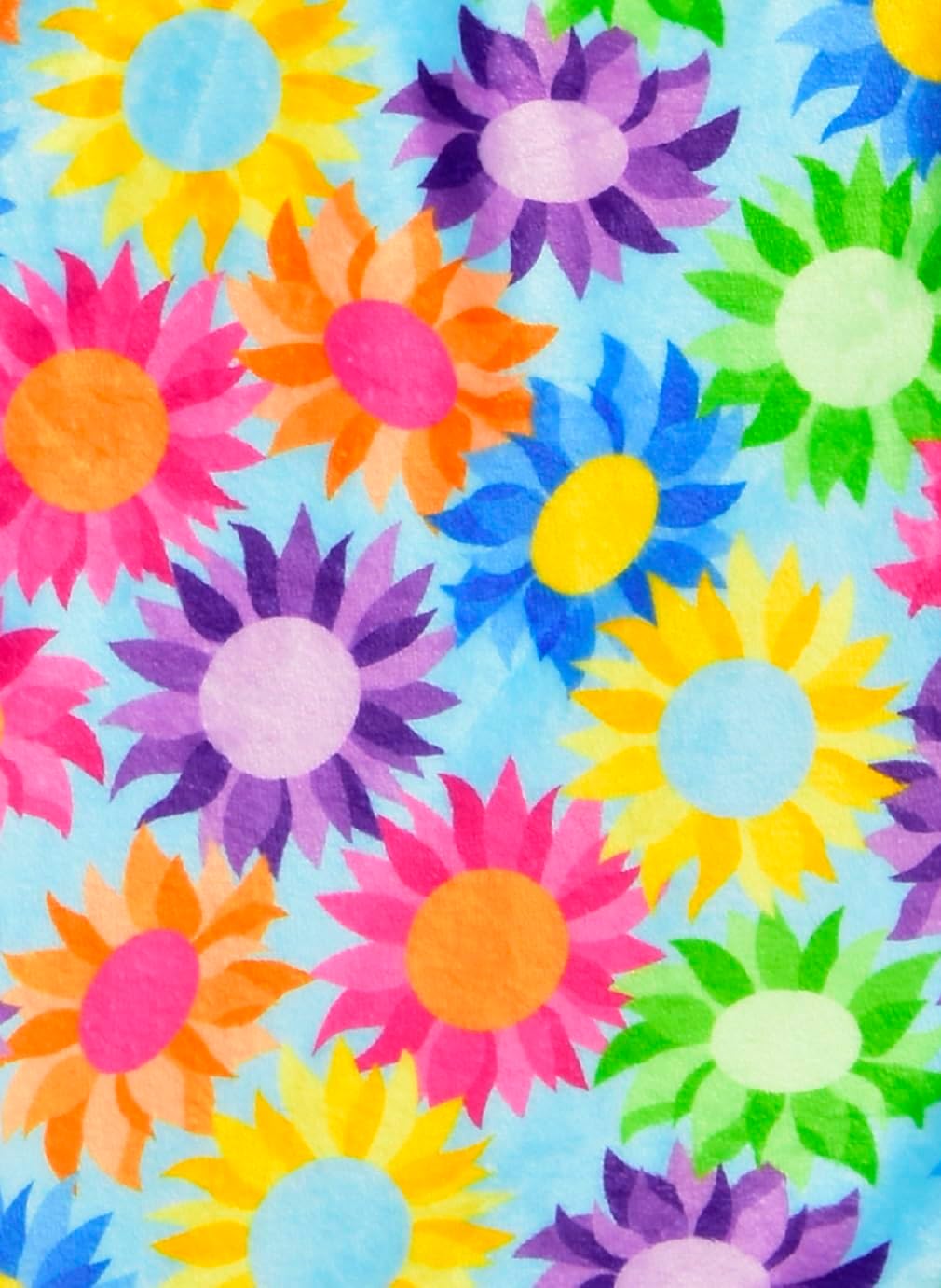 iscream Bold Boho Silky Soft Plush 56" x 60" Fleece Throw Blanket - Rainbow Sunflowers
