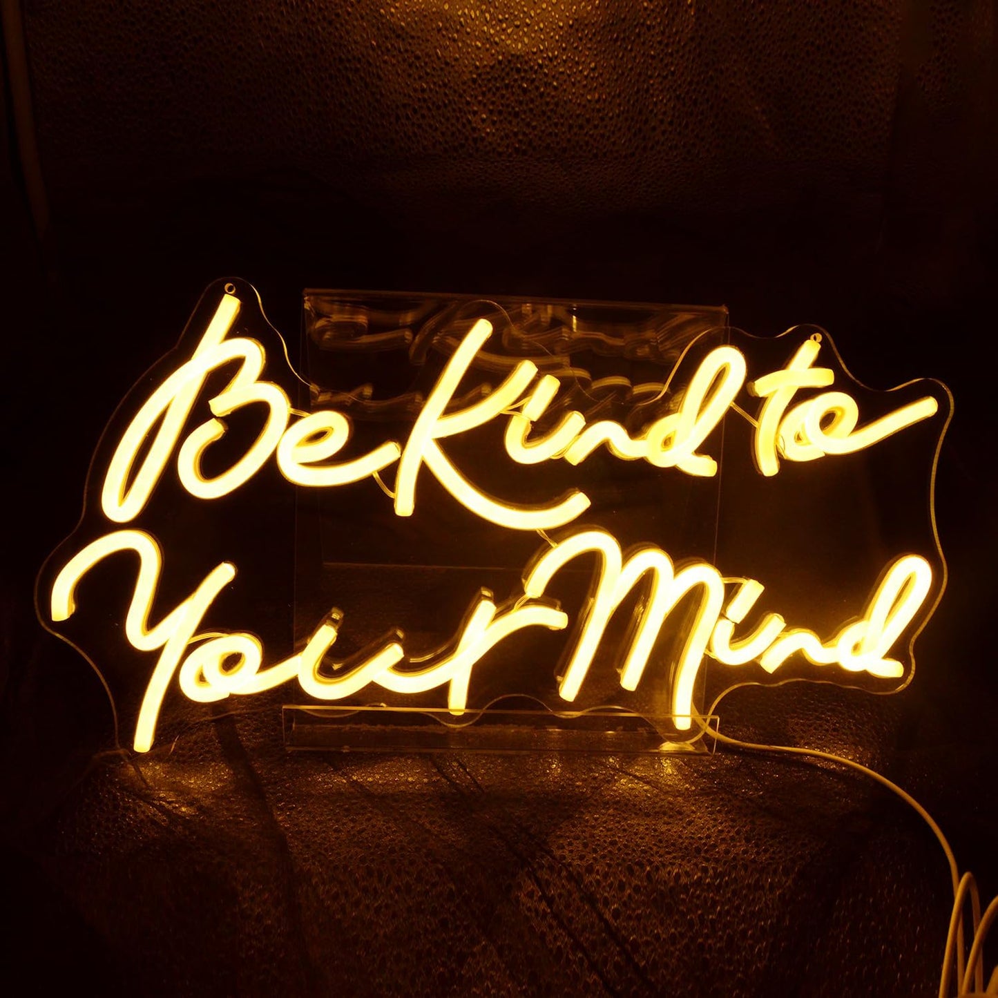 Be kind to Your Mind Neon LED Sign Hippie Letters Reusable Neon Lights for Wall Art Decor, Encouragement Gifts, Health Quote Lamp Light up Bedroom, Office, Home,Study, Reception Room