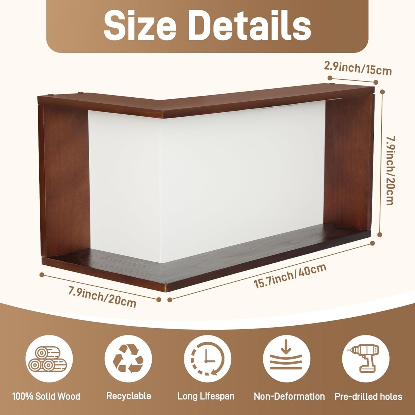 Floating Corner Shelves with Light, Set of 3 Corner Floating Storage Shelves for Living Room Bedroom Office Kitchen, Space-Saving (Including 6 LED Lights)