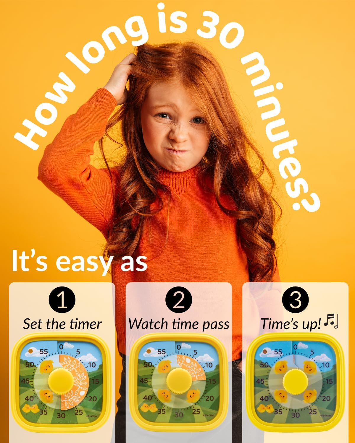 Visual Timer for Kids - The Perfect Kids Visual Aid for Classroom, Home & Desk Use - Great for Study, Productivity, Pomodoro, Toddlers Shower & Potty Training Timer 60 Minute Countdown Timer (Chick)
