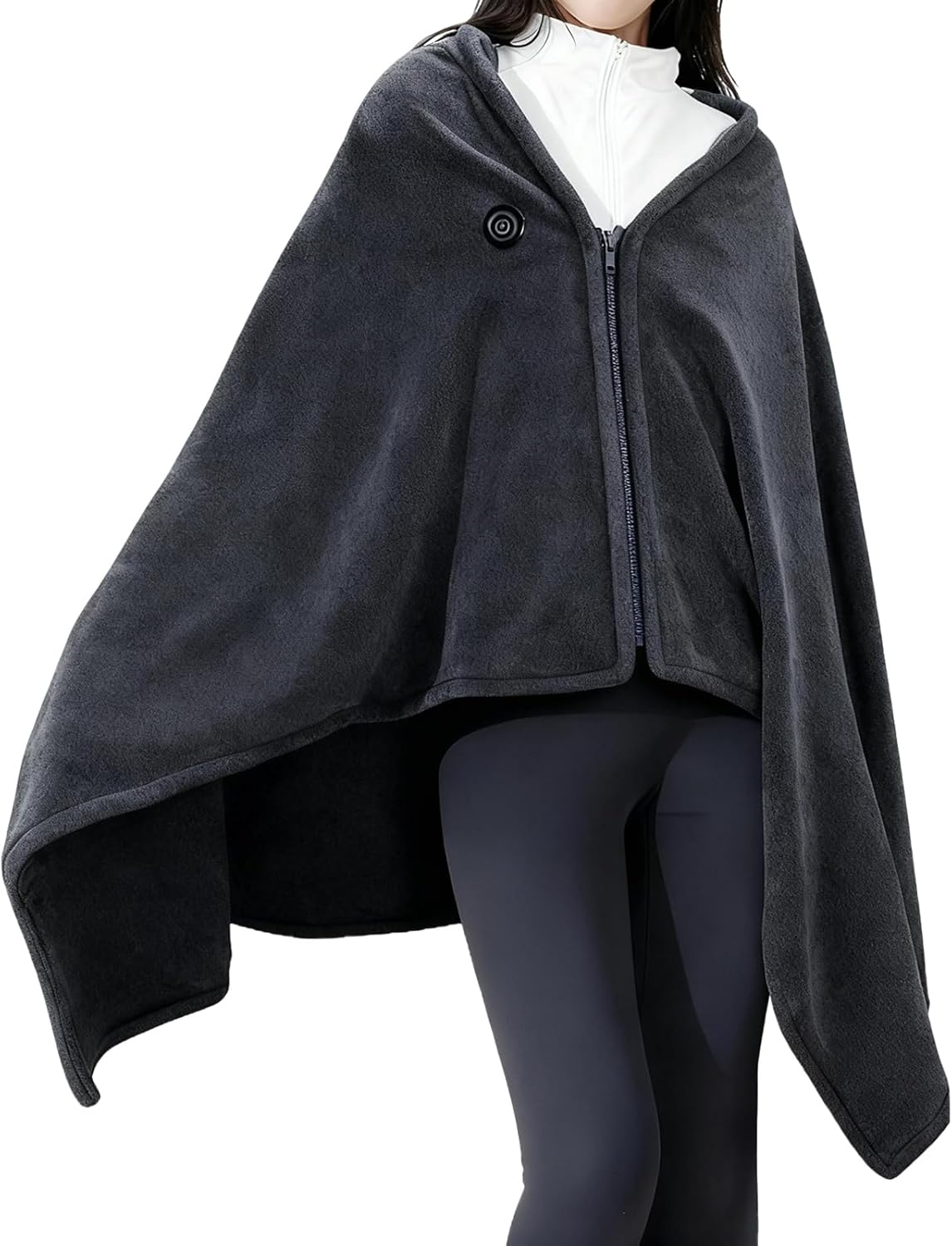 Heated Throw Blanket,Electric Adjustable USB Rechargeable Warmer,Heating Blanket Cape - for Room Offices School Travel Camp Picnic Outdoors Park Stadium Riding Cycling Cold Winter Fall
