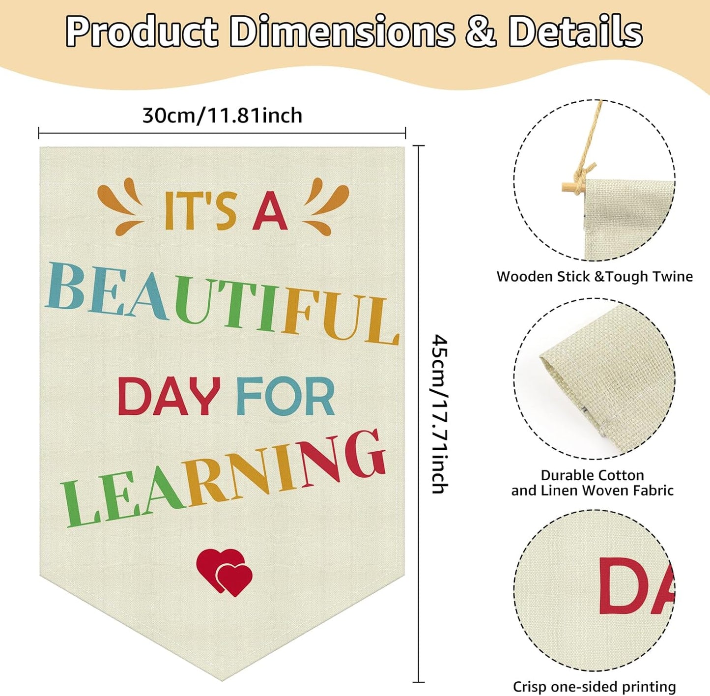 Classroom Nursery Decor Reading Room Sign Hanging Pennant Flag Banner Teacher Appreciation Gifts Inspirational Wall Decor for Toddler Girls Boys Bedroom Nursery Playroom Homeschool Preschool