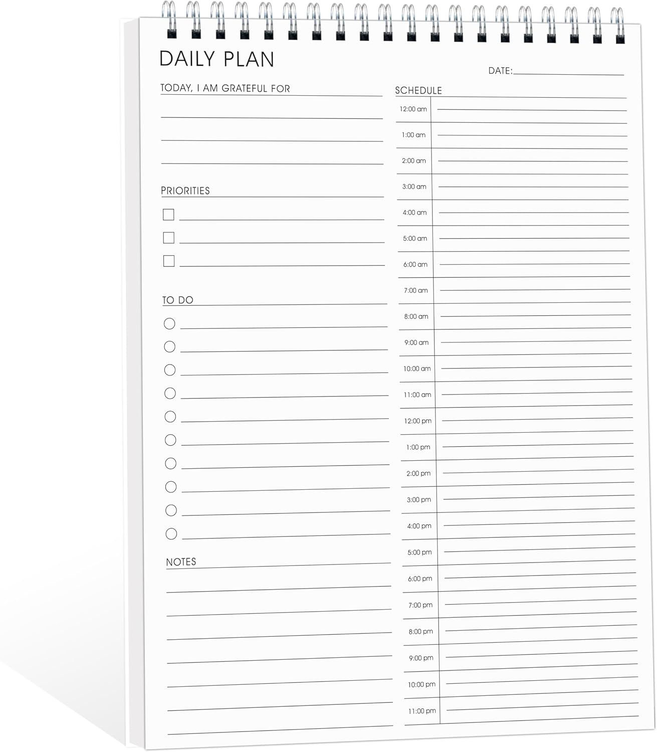 24 Hour Daily Planner with To Do List for Work & Personal Life,105 Days for Productivity Planner, No Bleed Everyday Planner, Daily Schedule, 6.5 x 9.8