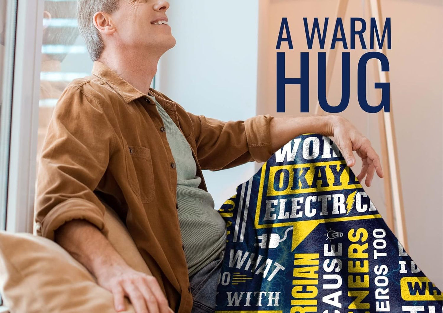 InnoBeta Electrician Gifts for Men, Throw Blanket for Dad, Husband, Father's Day, Christmas, Birthday - 50" X 65"