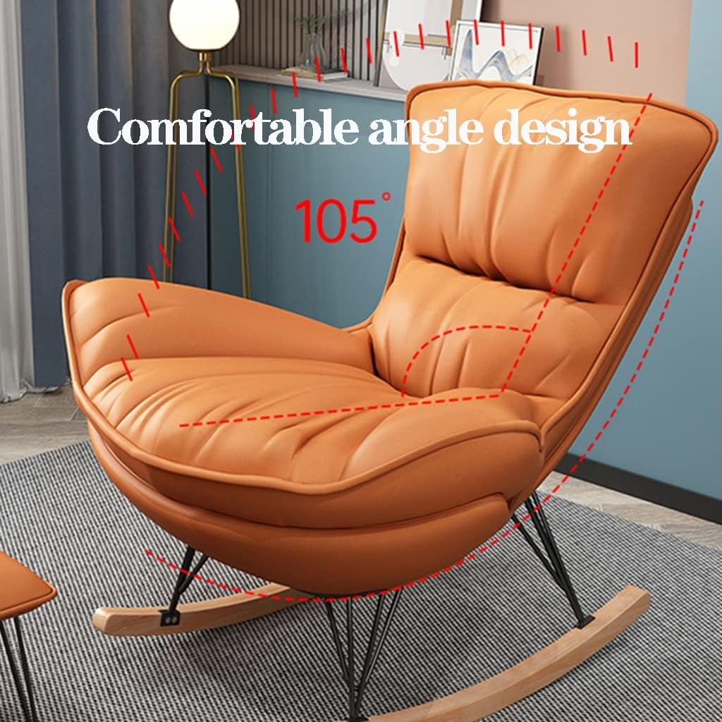 LSLYTQ Velvet Rocking ChairGlider Chair with Ottoman,Mid Century Upholstered Chair Rocking Armchair Rocker Chair for Living Room with Solid Wood Base