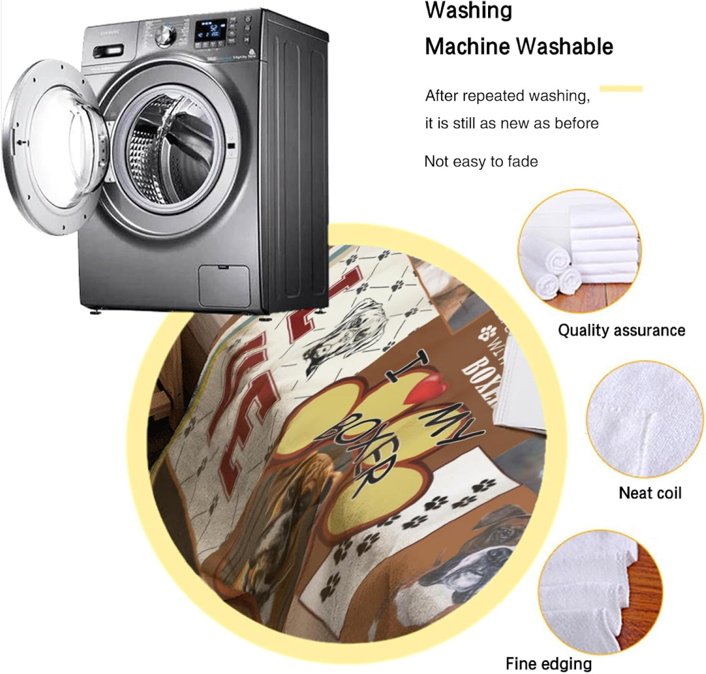Air Conditioner Lightweight I Love My Boxer Blanket Flannel Fleece Blanket Ultra Soft Throw Blanket for Couch Living Room Bed (60''x50'', I Love My Boxer)