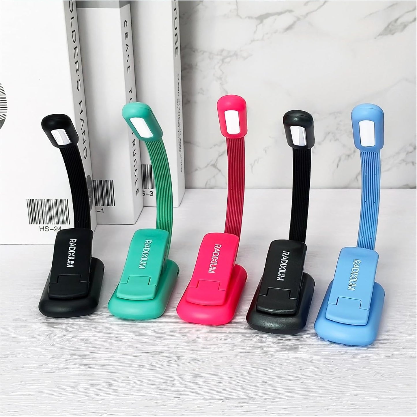 Rechargeable Book Light for Reading - 9LED Eye-Caring Clip Light w/ 9 Color Temp, Stepless Dimming, 50H Battery, USB-C, Ultra Slim - Gift for Book Lovers (Black)