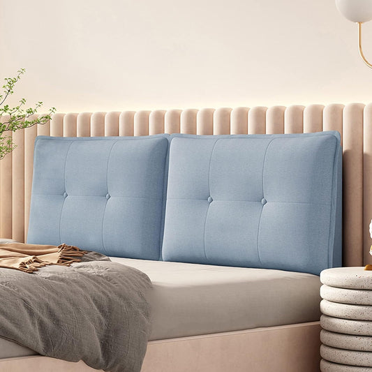 Upholstered Headboard Bedside Cushion ,Upholstered Lumbar Positioning Support Reading Pillow With Cotton And Linen Removable Washable Cover,Bedside Bed Backrest Cushion Pillow ( Color : Sky blue , Siz