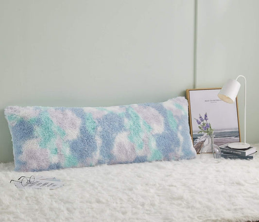 Cozy Plush Fur Body Pillow 20X54 Inches with Premium Filling, Ultra Soft Bed and Sofa Pillow, Vibrant Pastel Colors on Long Pillow, Big Hug Double Pillow, Pregnancy Pillow, Warm Fascinating