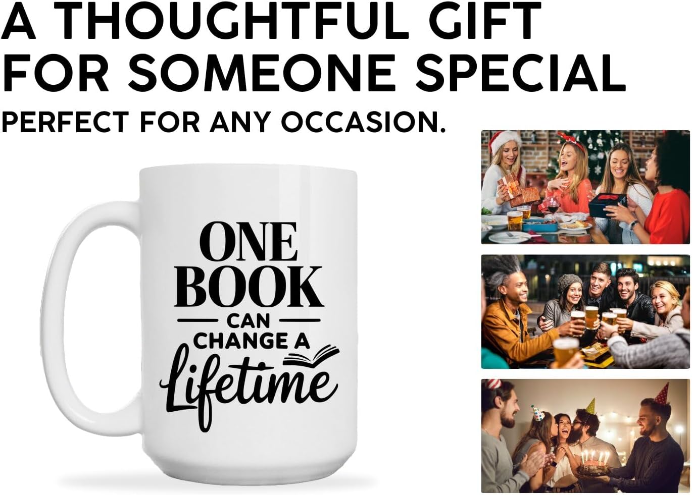 Reader Coffee Mug 15oz White -Book lifetime - Gift for Reader Book Lover Funny Reading Readers Writers Women Bookish Club