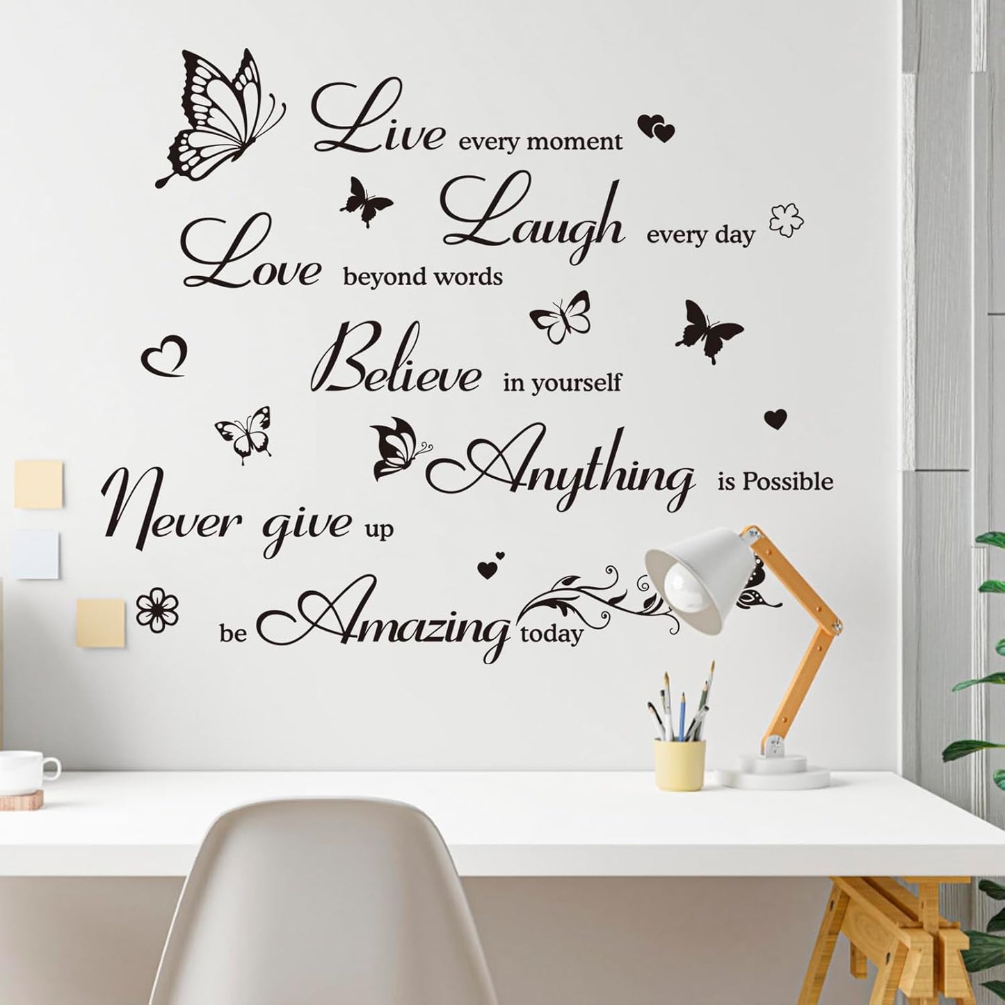 Inspirational Wall Decals Quotes Wall Stickers Motivational Wall Art Decor Positive Word Wall Decoration for Bedroom Living Room Hallways Family Office Dorm Room