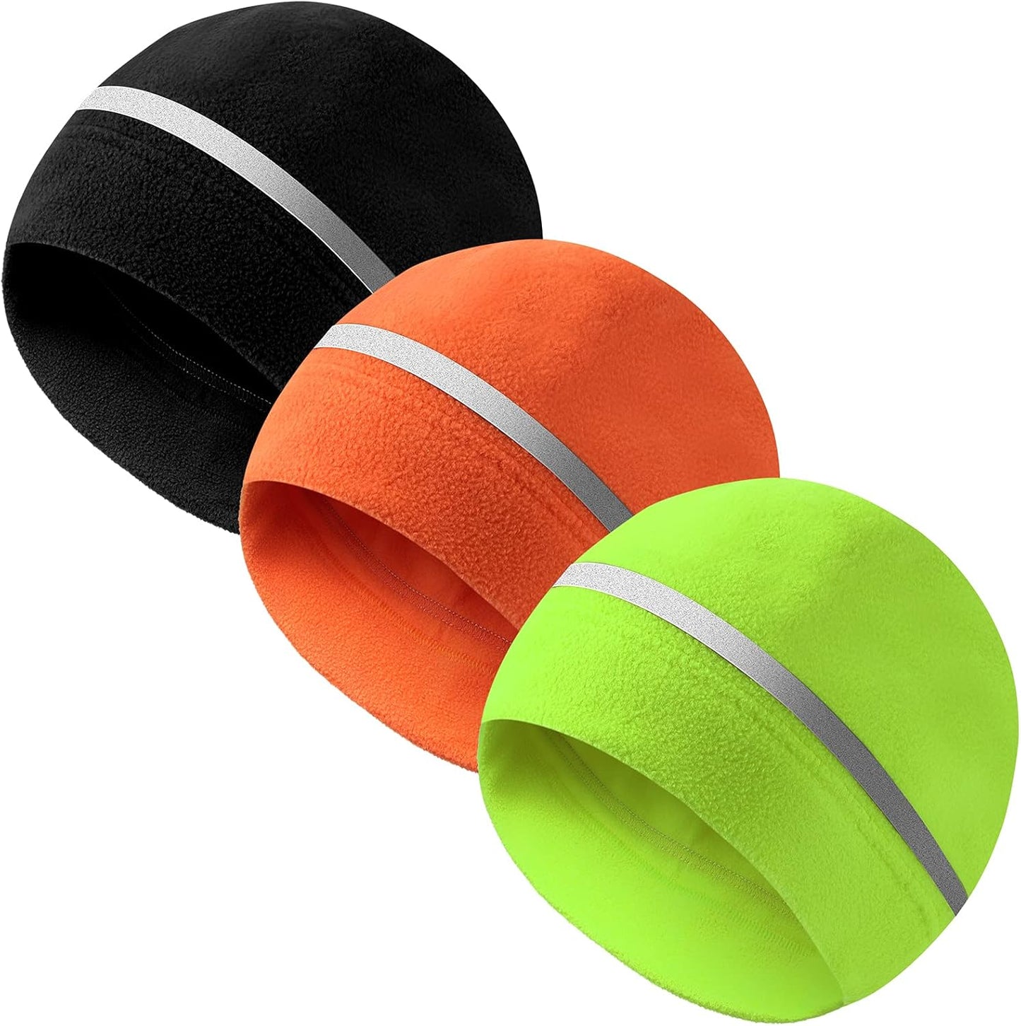 3 Pieces Safety Beanie High Visibility Reflective Beanie Hat Unisex Winter Security Beanies for Outdoor Night Works, Sports