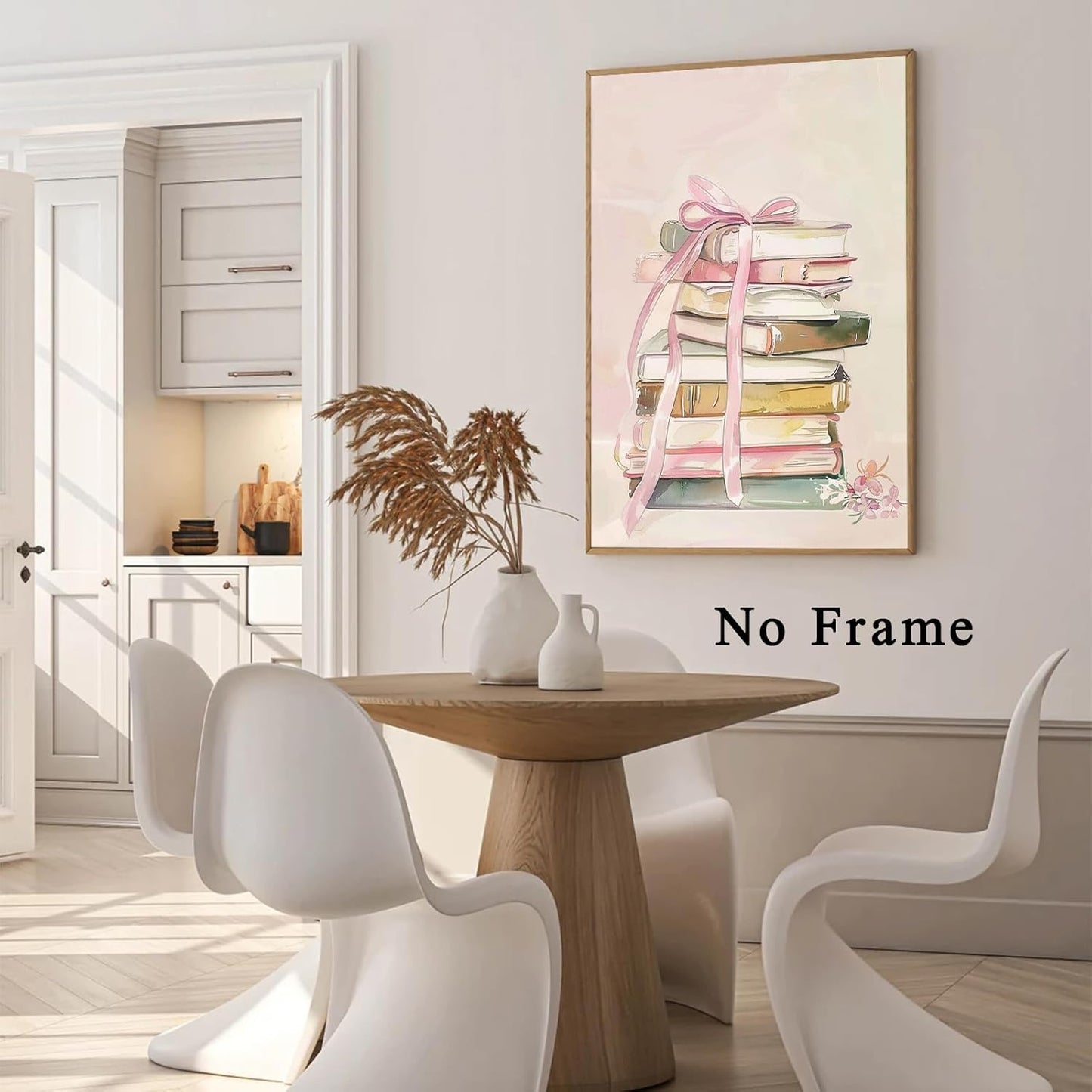 Books Canvas Wall Art Aesthetic Book Poster Abstract Book Wall Art Watercolor Aesthetic Paintings Pink Book Wall Art Reading Poster Inspirational Poster Modern Pink Flower Poster 16x24inch Frameless
