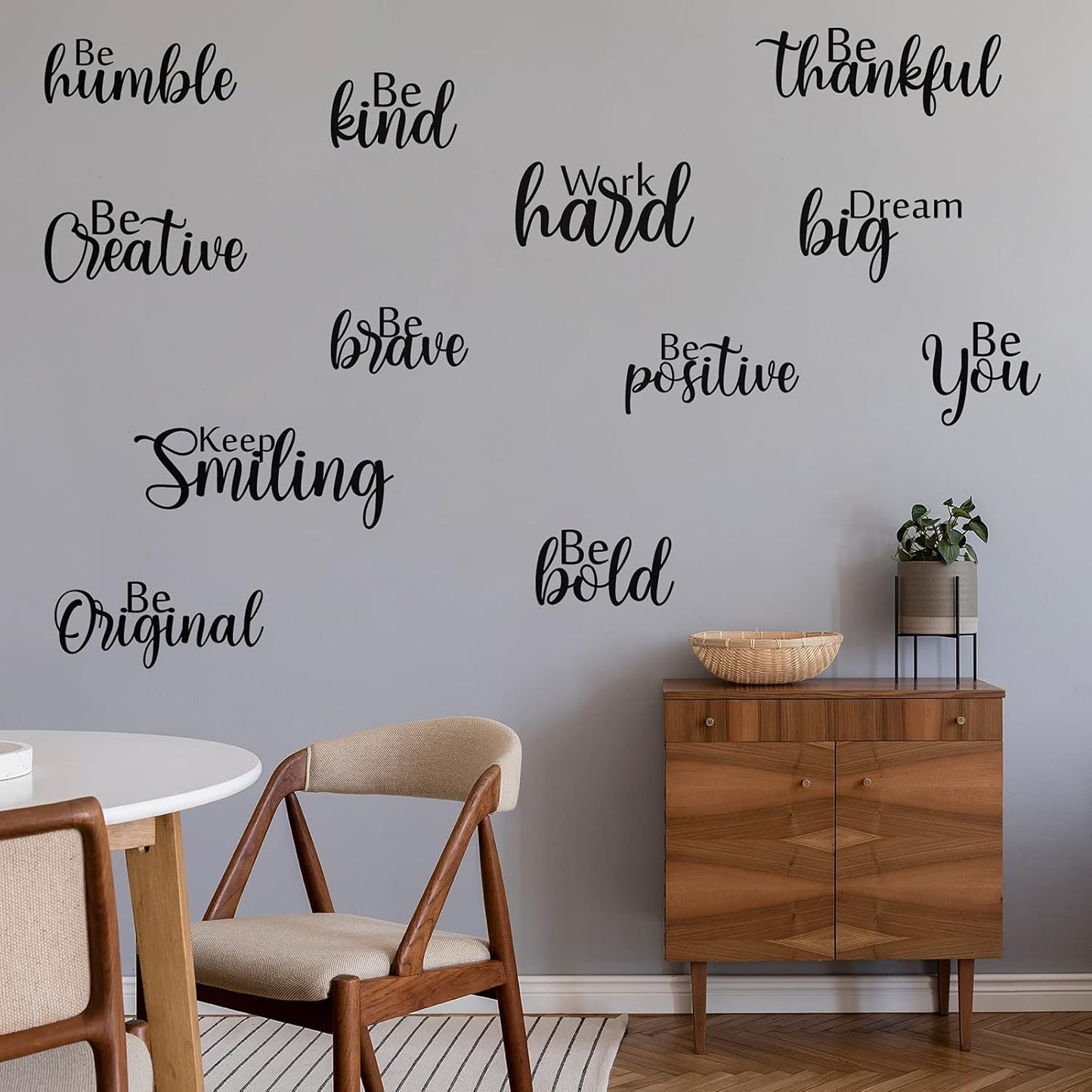Marspark 12 Pcs Inspirational Wall Decals Motivational Quote Peel and Stick Vinyl Wall Quotes Stickers Removable Positive Saying Mirror Decals for Office Nursery Offices Teen Dorm Classroom, Black