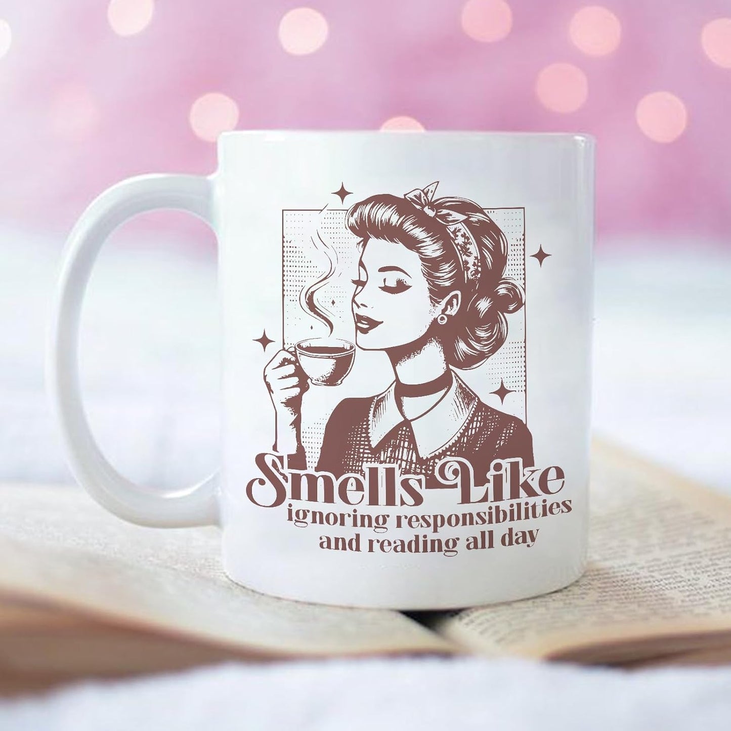 Book Lovers Gifts for Women, Gifts for Book Lovers Women, Book Club Gifts for Readers Bookish Gifts, Book Themed Gifts Book Accessories Book Lovers Coffee Mug for Women, Reading All Day Gifts