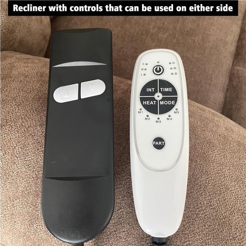 Electric Power Lift Recliner Chair with Massage Heat Faux Leather Adjustable Ergonomic Leisure Chairs for Elderly Comfortable Sofa USB Charging Port Cup Holders