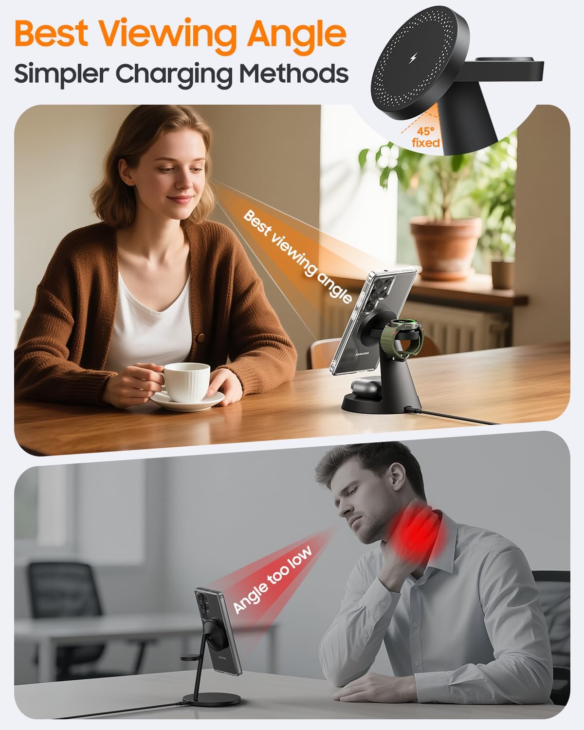 Magnetic Wireless Charger for Samsung, 3 in 1 Charging Station Compatible with MagSafe Samsung Charger for Galaxy S26 Ultra S25 Z Fold7/Flip7, Watch Charger Stand for Galaxy Watch Ultra 8 7, for Buds