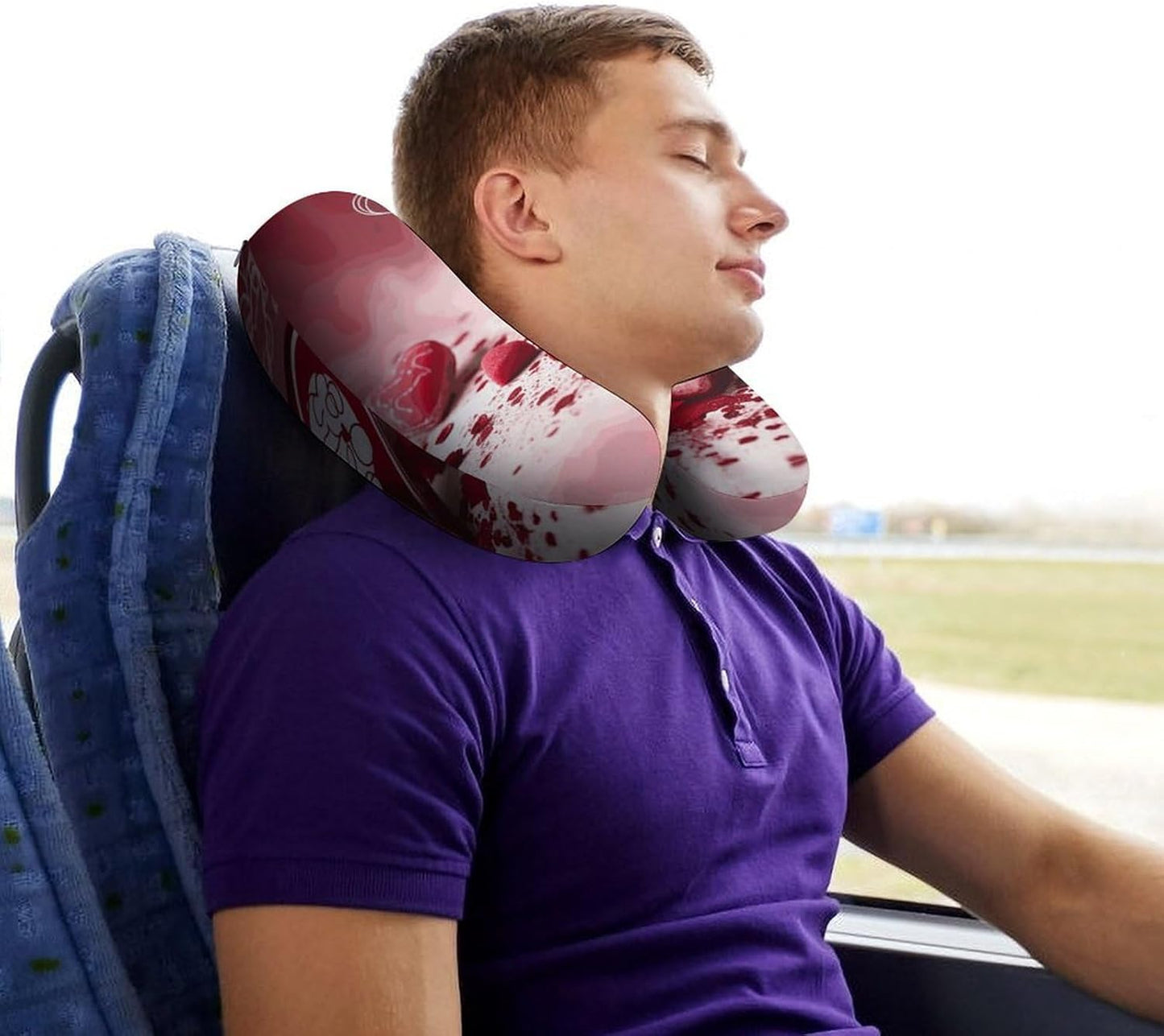 Valentine Day Neck Pillow Memory Foam U Shaped Pillows Portable Pillows for Shoulder Travel Head Support Pillow with Concealed Zipper for Airplane Car Home Office