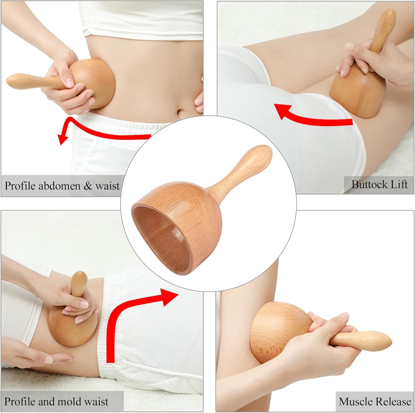 3-in-1 Wood Therapy Massage Tools Lymphatic Drainage Massager Wooden Massager for Maderoterapia,Anti-Cellulite, Body Sculpting & Contouring