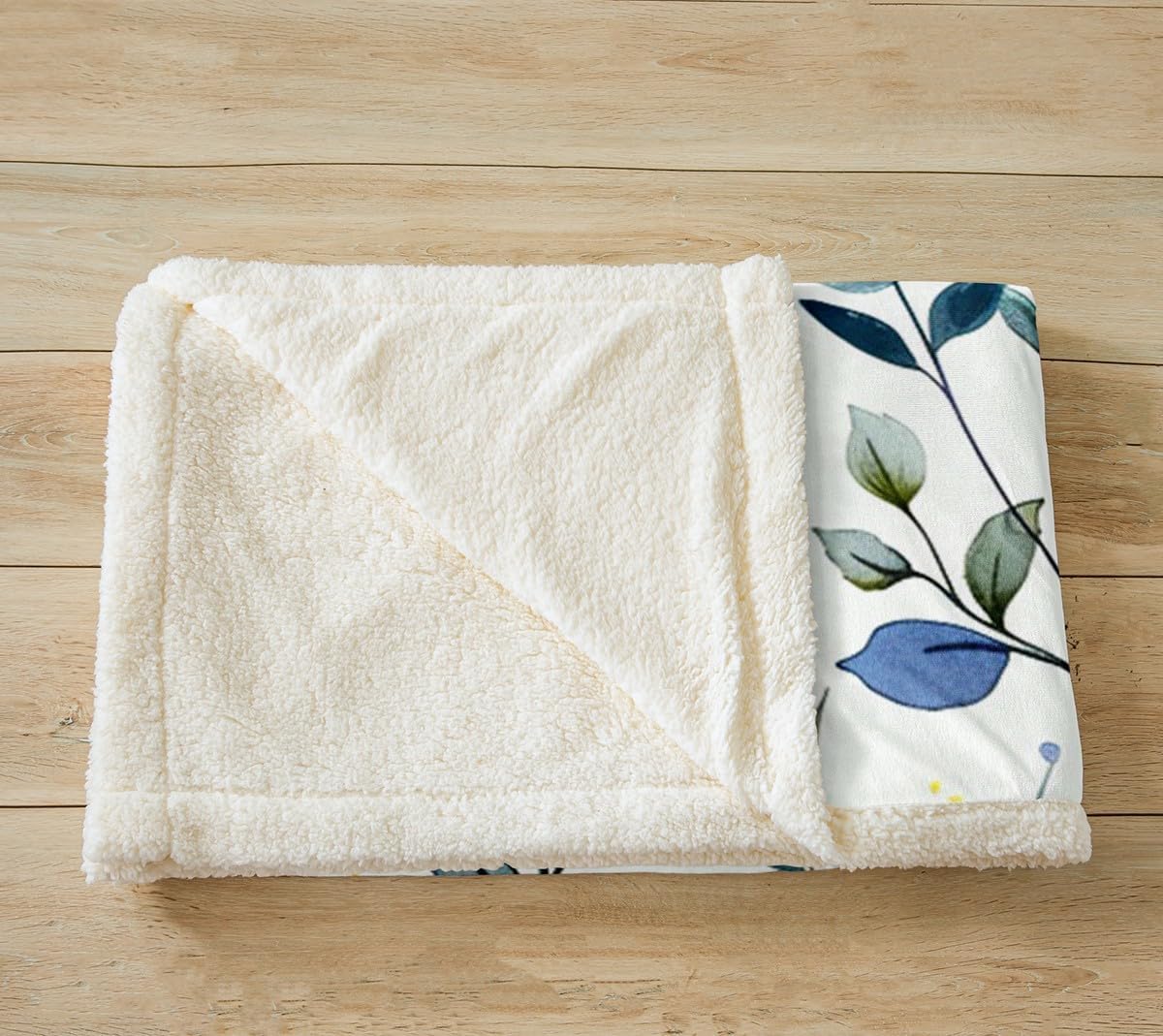 Feelyou Yellow Floral Sherpa Blanket Gift for Women Fleece Throw Blanket Garden Flower Plush Blanket for Bed Sofa Couch Botanical Fuzzy Blanket Girls Bedroom Decor Queen 90"x90"