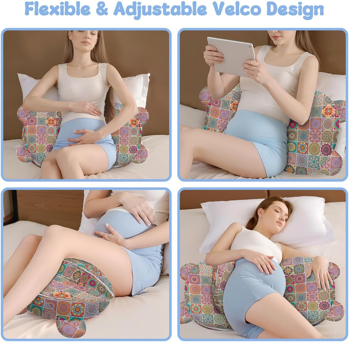 Pregnancy Pillow for Sleeping,Maternity Pillow with Cooling,Maternity Support for Back and Hip Relief,Soft and Comfortable Wedge Pregnancy Pillows Side Sleeping Support for Belly with Removable Cover