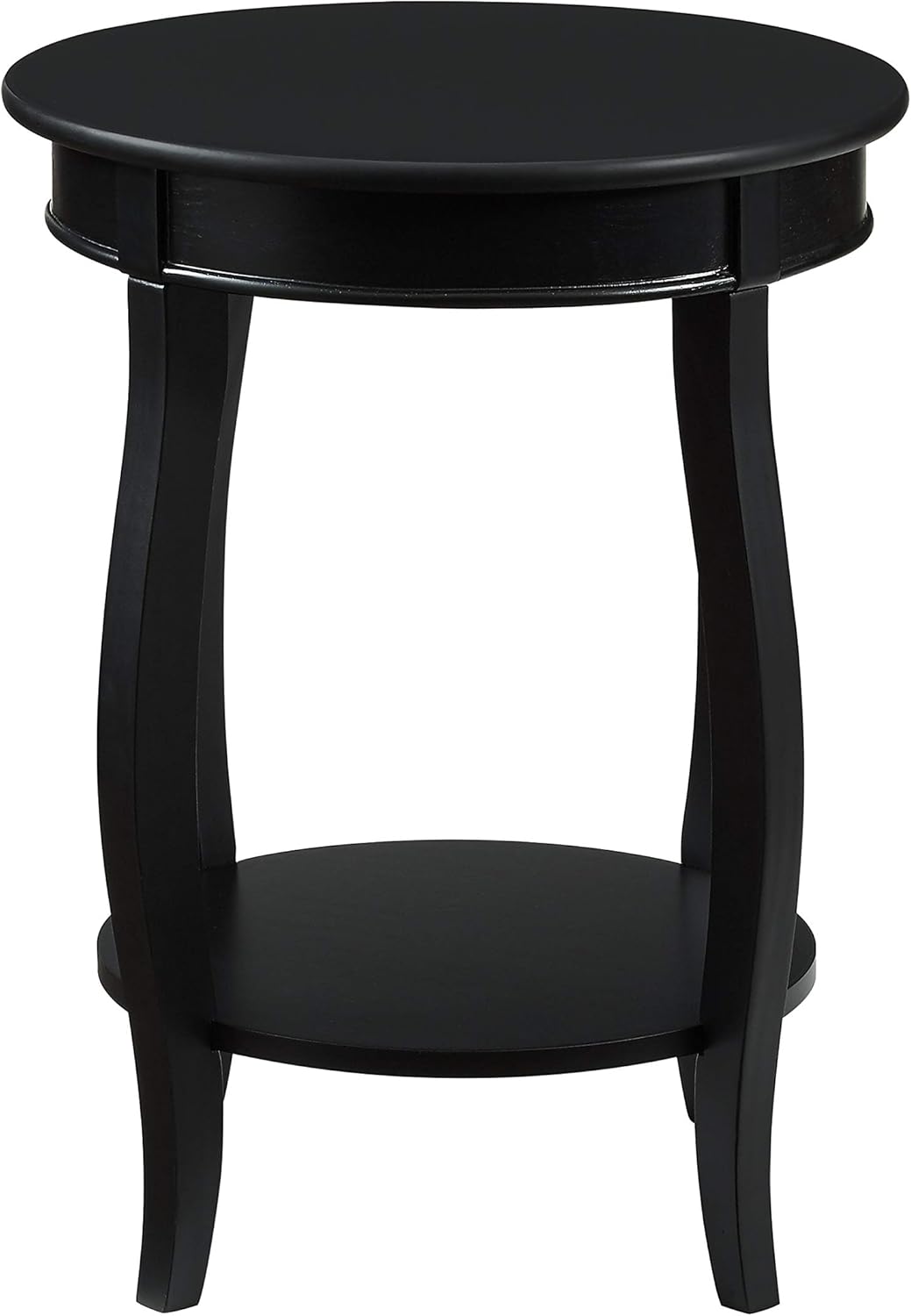 Powell Furniture Round Table with Shelf, Black