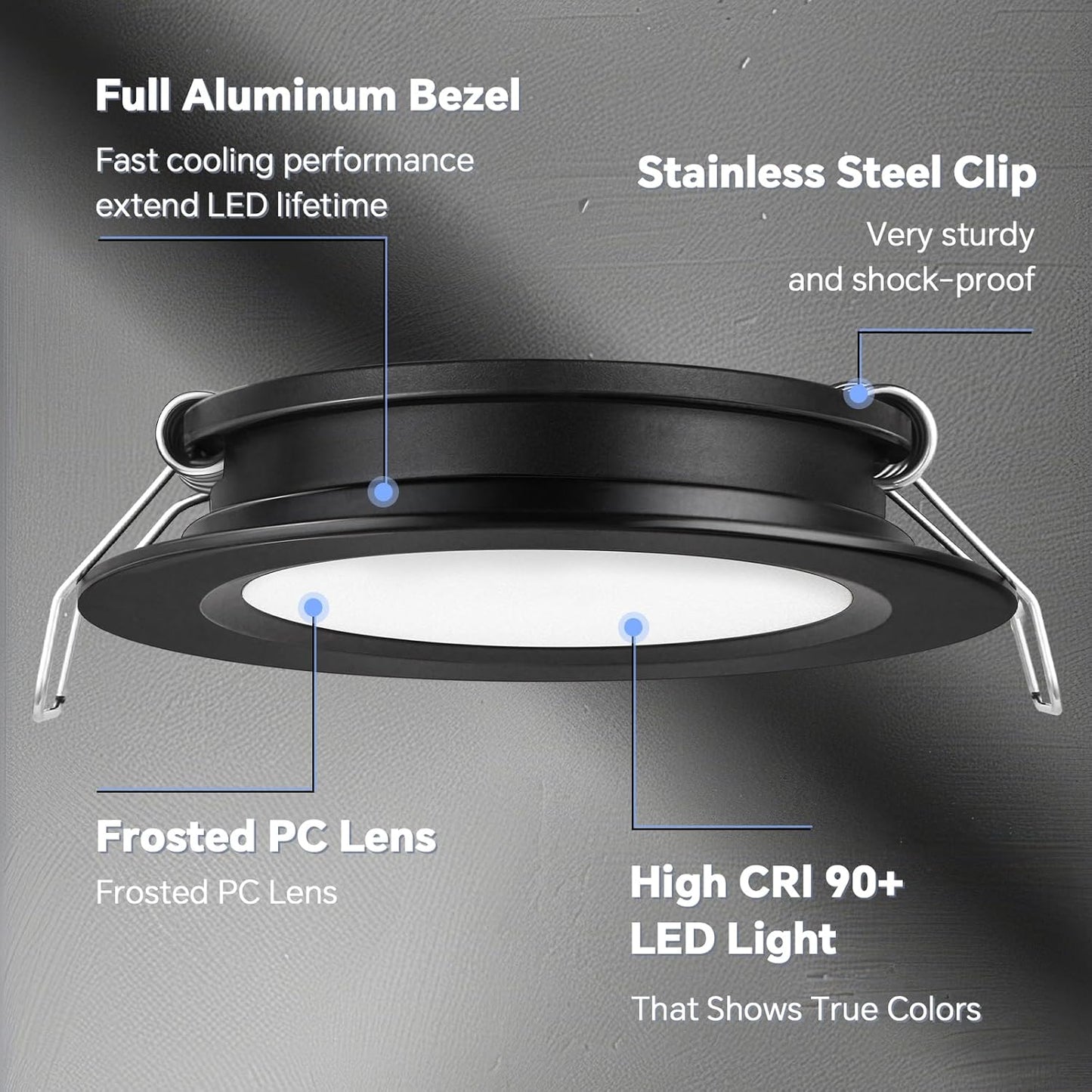 acegoo RV 2.75" Recessed LED Ceiling Light 12V Ultra-Thin Puck Light, Dimmable RV Lights Interior for Camper Van Truck Motorhome Boat Sailboat Roof Under Cabinet Lighting, 6 Pack (Black,Warm White)