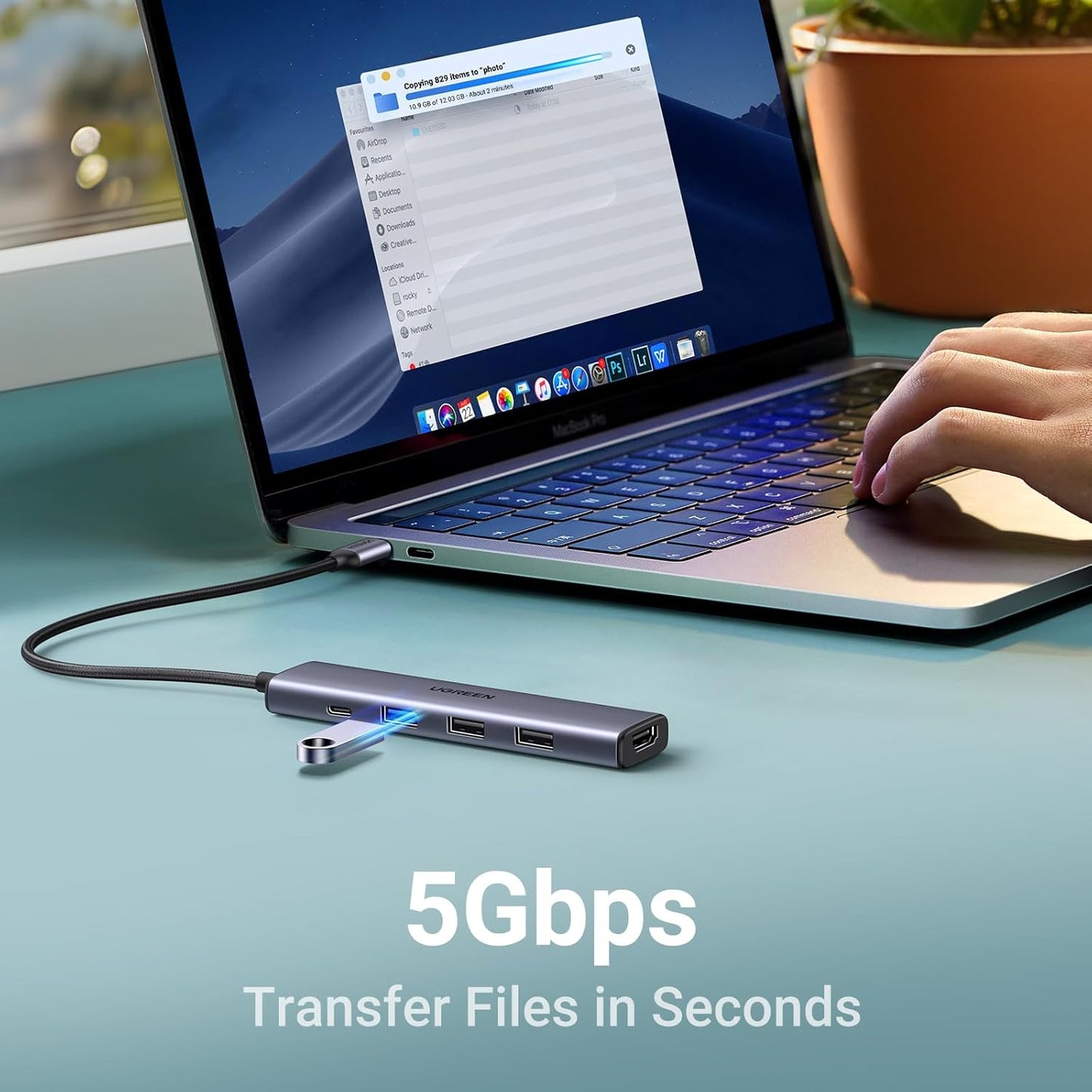 UGREEN USB C Hub 5 in 1 Multiport Adapter Revodok 105 4K HDMI, 100W Power Delivery, 3 USB-A Data Ports, USB C Dongle for MacBook Pro/Air, iPad Pro, iMac, iPhone 16 Pro/Pro Max, XPS, Thinkpad