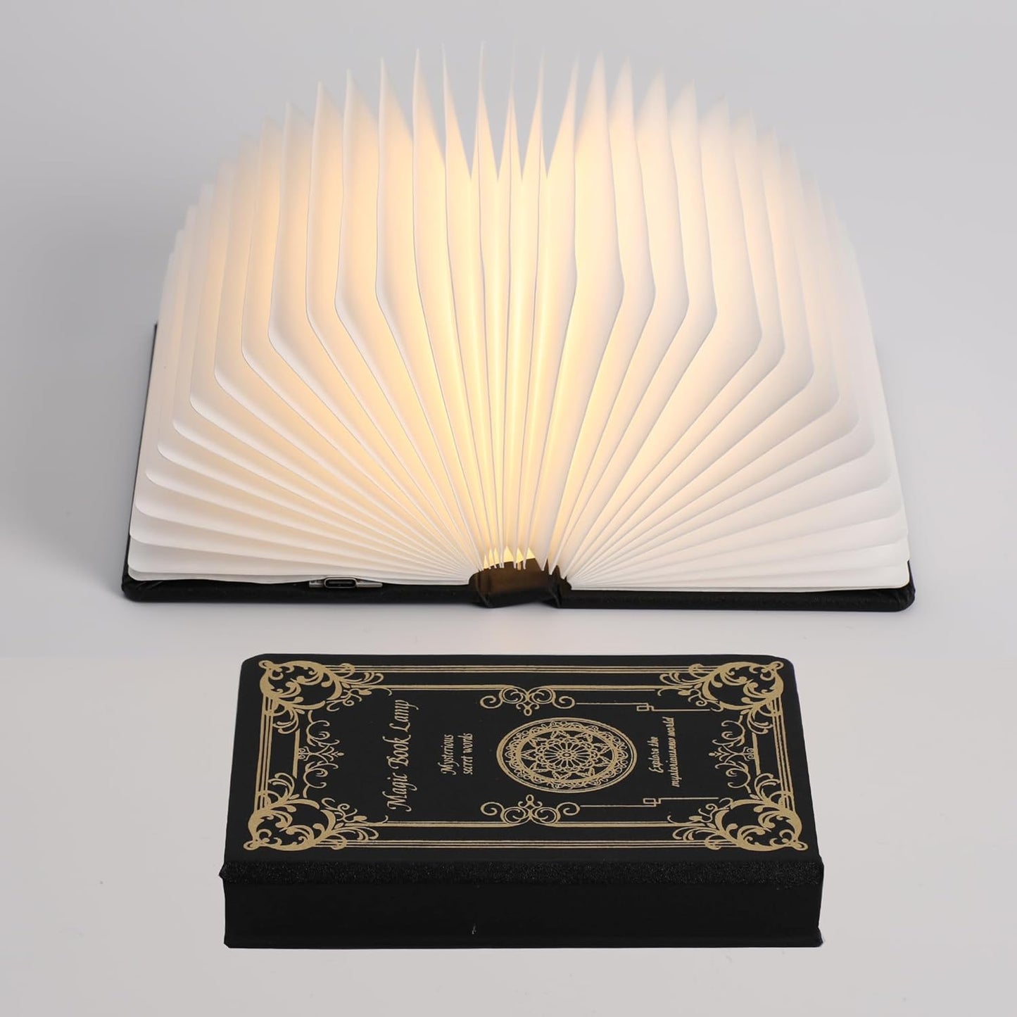 Magic Book Lamp, 3-Color Adjustable Reading Light, Portable Foldable Paper Desk Lamp for Night Reading, 1200mAh Battery,Creative Home Decoration & Ideal Gift for Book Lovers