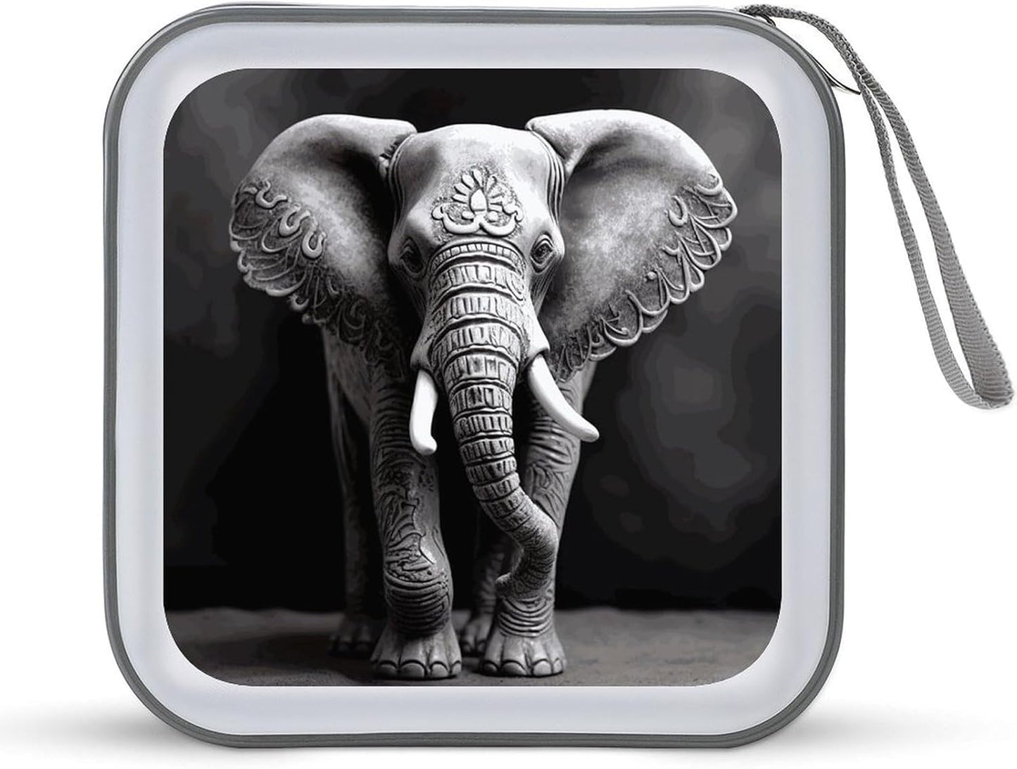 Gray Elephant CD Case 40 Capacity Case Zipper CD Collection Bag with Handles Cover DVD Storage Hard Plastic DVD Disc Cases Storage Binder for Car Home Office Travel