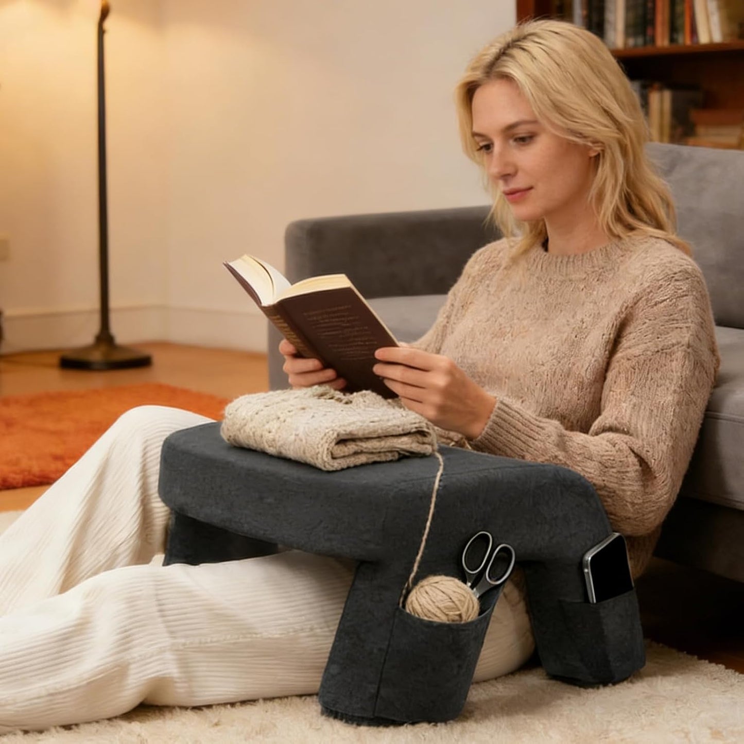 Lap Desk Pillow - Non Slip Ergonomic Large Washable - Bed Cushion Laptop Pillow for Lap - for Working Crocheting Playing Game Sitting Floor Couch Book Laptop Tablet Computer