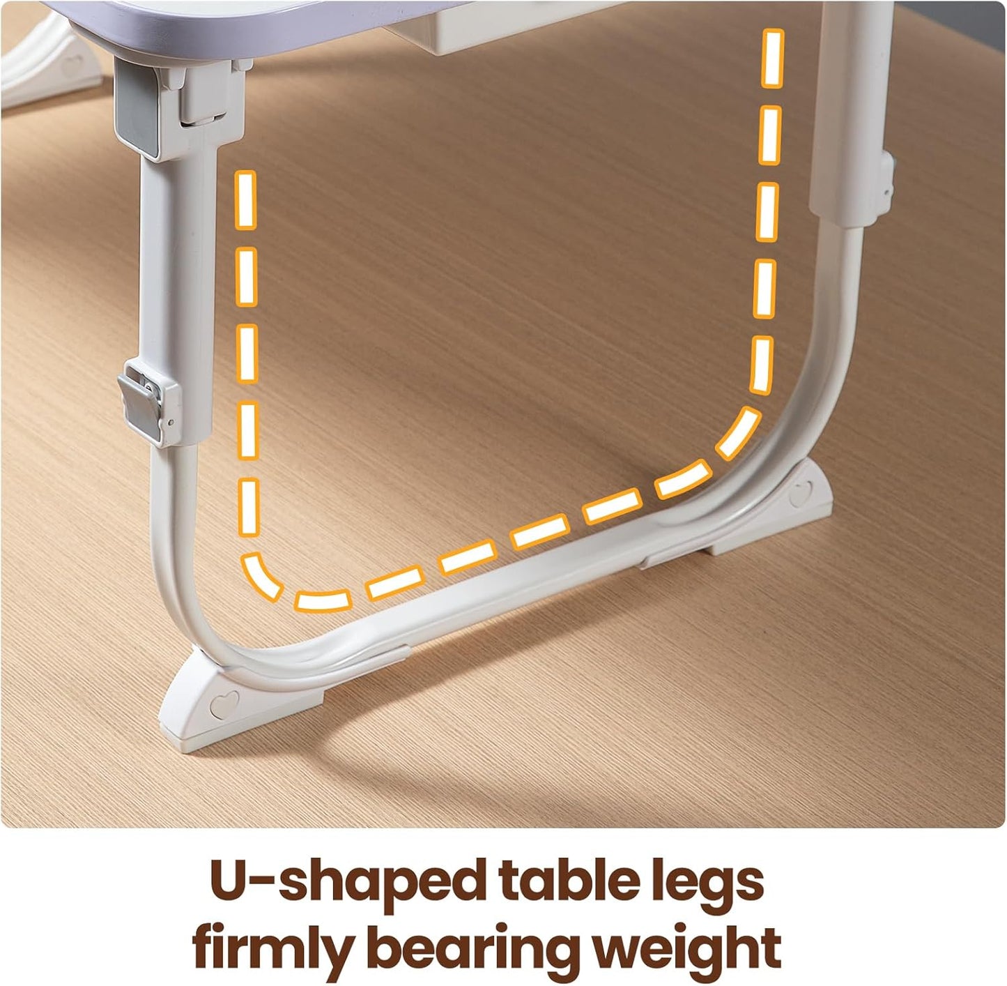 Laptop Desk for Bed Lap Desk with LED Desk Light, Adjustable Tablet Bed Table with Foldable Legs Storage Drawer, Breakfast Serving Tray Folding Laptop Stand Reading Holder for Sofa Couch Floor (WHITE)