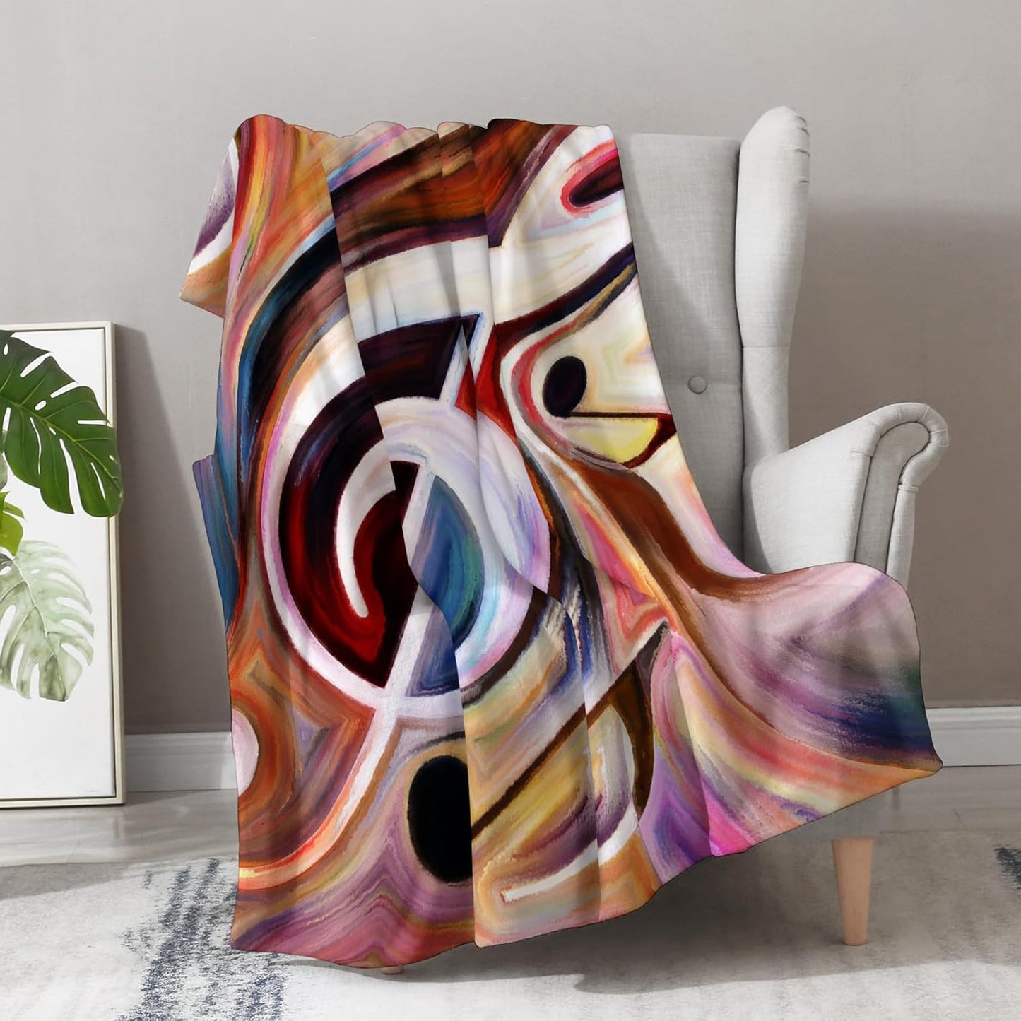 Music Note Gifts Blanket - Abstract Themed Throw for Men, Women & Kids - Soft Fuzzy Fleece Cozy Birthday Christmas Lightweight Blanket 50"x60"