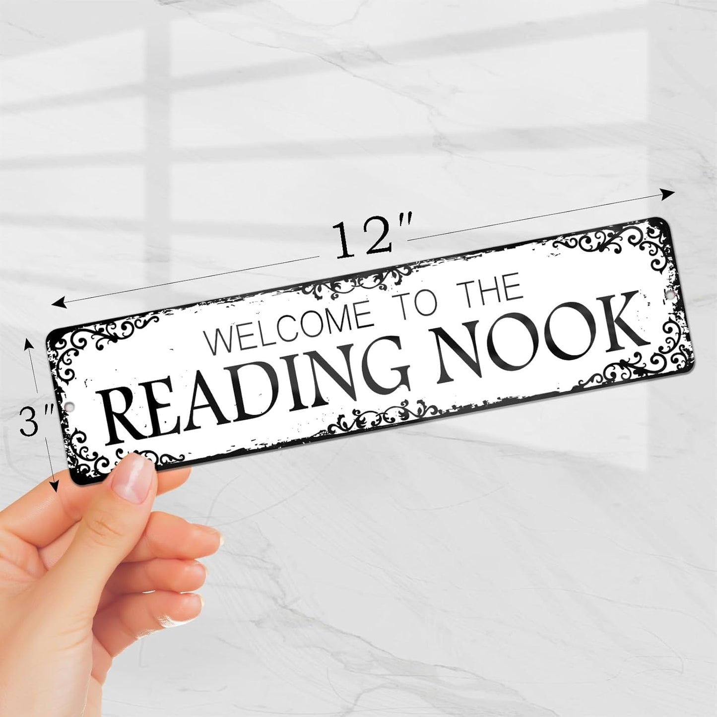12x3 Inch Welcome To The Reading Nook Sign Reading Corner Signage for Outdoor Indoor Home School Library Area Decor Book Reading Lover Gift
