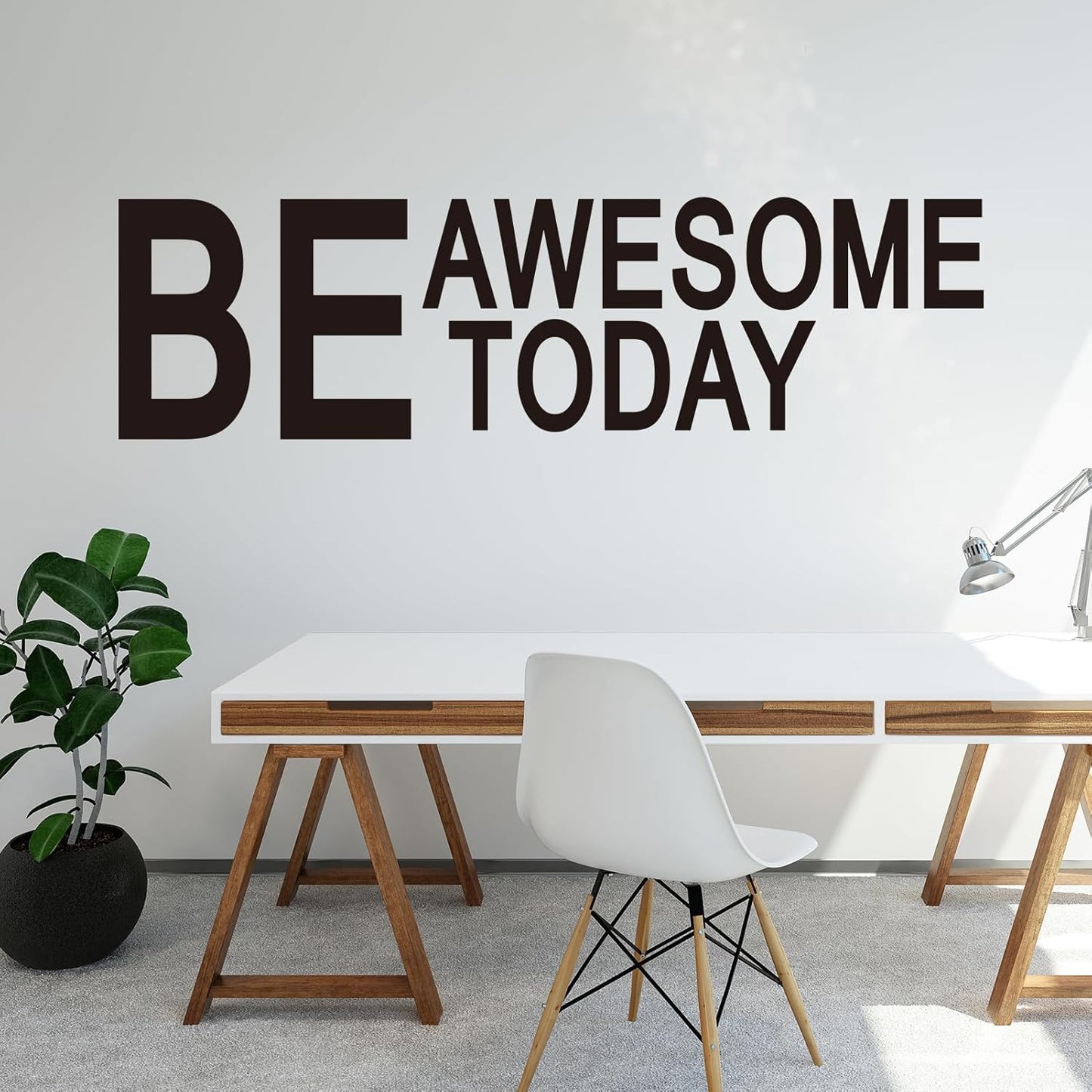 Motivational Quotes Wall Stickers for Gym: Office Inspirational Positive Vinyl Art Wall Decals for Classroom School Bedroom Living Room - Be Awesome Today 25" X 7"