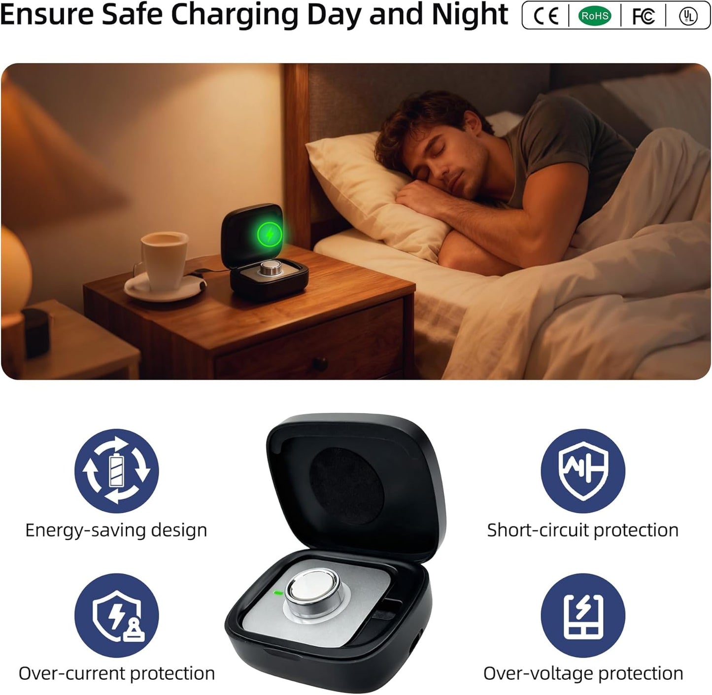 Wireless Charging Case for Oura Ring gen 4 & gen 3 Charger, 1000mAh Portable Travel Chargering Station Fits All-Sized Ring Gen 4 | Gen 3 (Official Charger NOT Included)