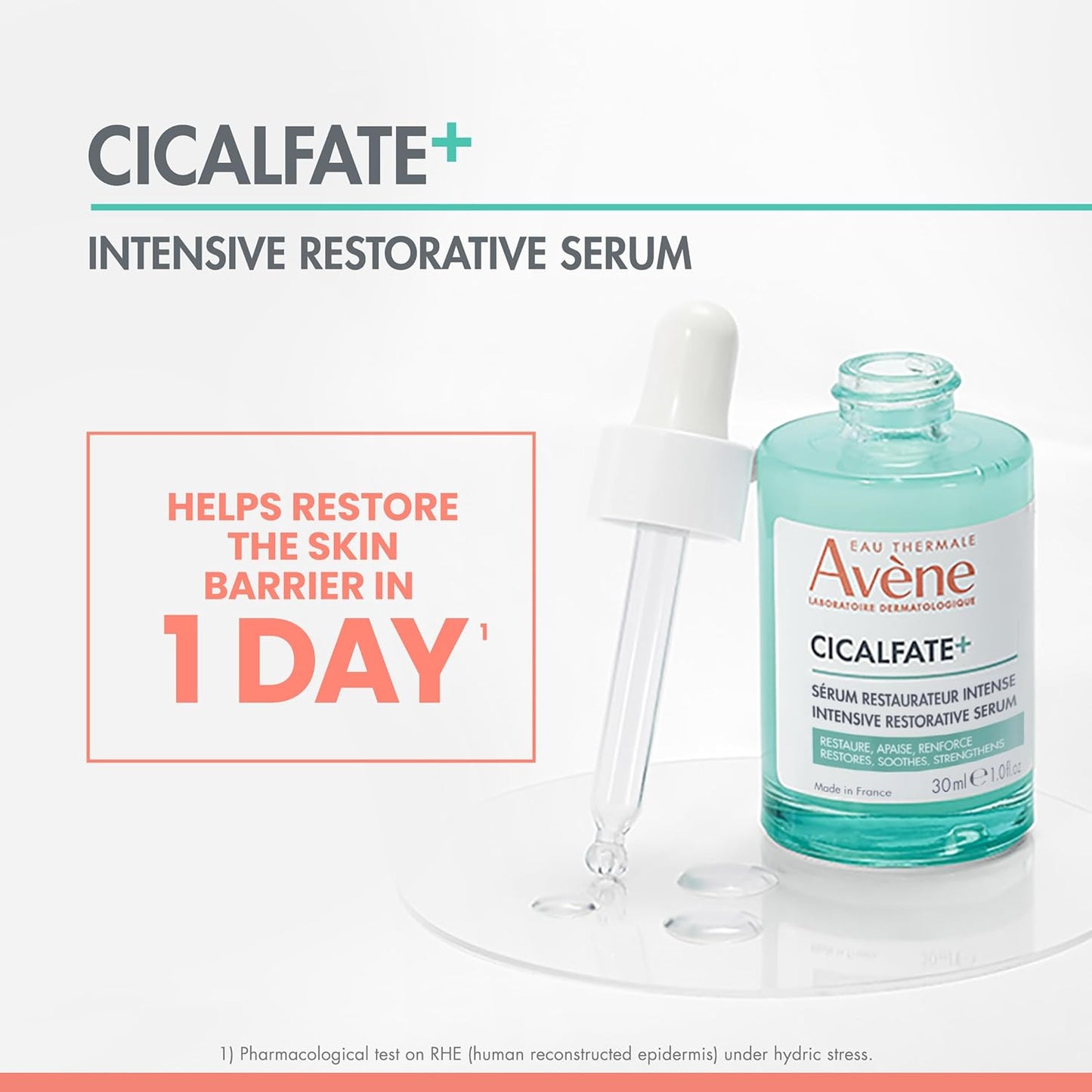 Avène Cicalfate+ Intensive Restorative Serum, Restores & strengthens skin barrier, Barrier serum with Pro-Vitamin B5 for all skin types including sensitive skin, Fragrance-Free, Dermatologist-Tested