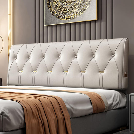 Headboard Bed Backrest Cushion Technology Cloth Upholstered Lumbar Support Pad Reading Pillows for Double Bed Sofa Office Customizable (Color : Yellow Size : 160X60X6CM) (Silver 180X60X10CM)