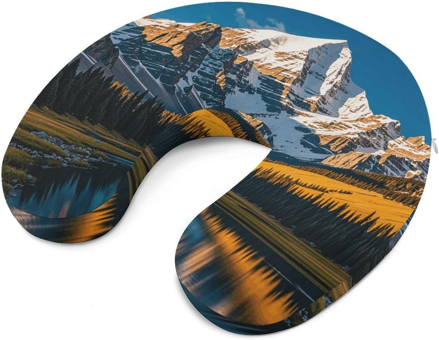Rocky Mountain Range Neck Pillow Memory Foam U Shaped Pillows Portable Pillows for Shoulder Travel Head Support Pillow with Concealed Zipper for Airplane Car Home Office