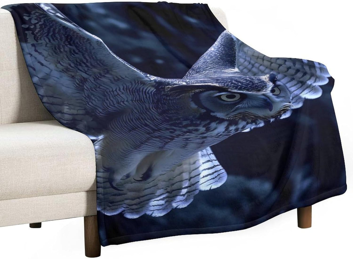 Owl Soar Throw Blanket for Couch Bed Plush Cozy Fuzzy Flannel Blanket for All Season 40"x60"