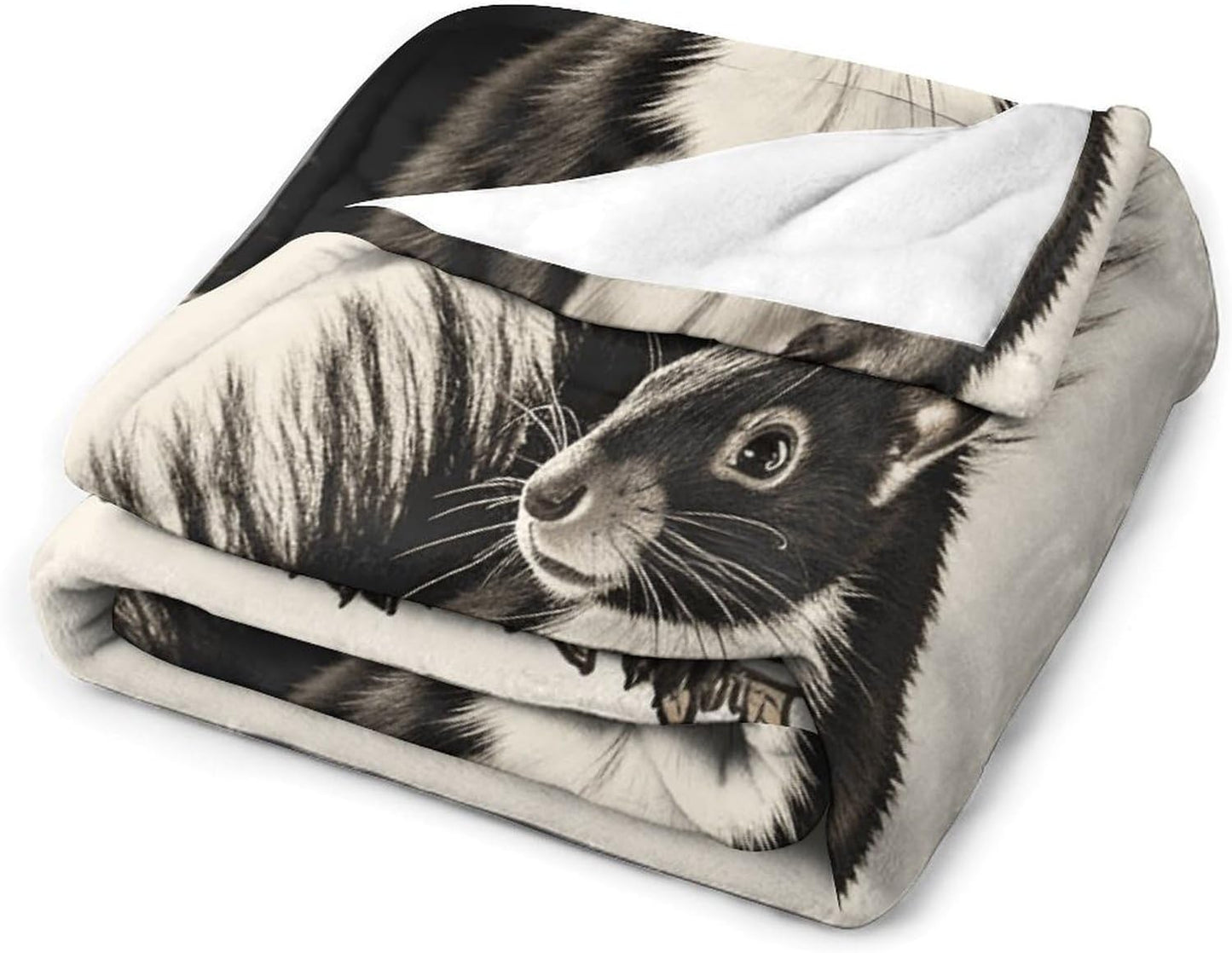 Skunk Throw Blanket for Couch Super Soft Warm Lightweight Throw Blankets Cozy Flannel Bed Blanket Cute Decorative Blankets for All Seasons Home Decor Gift 30"*40"（76 * 100cm）
