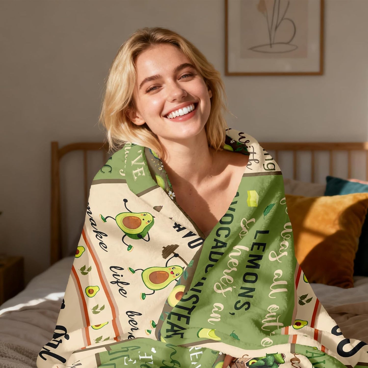 Lcobion Avocado Gifts, Avocados Gifts for Women Men Girls Boys AVO Lovers, Christmas Anniversary Birthday Avocado Gifts for Bedroom Living Room Decor, Just a Girl Who Loves Avocados Blanket 40"X 50"