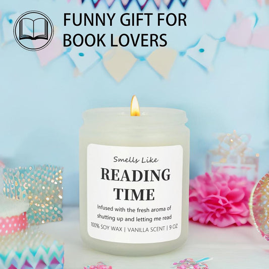 Reading Candle - Book Lovers Gifts, Readers, Bookish Present - Reading Accessories, Cute Reader Presents - Funny Mothers Day, Birthday Gifts for Book Lovers Women, Bookworm, Librarian, Men, Friend