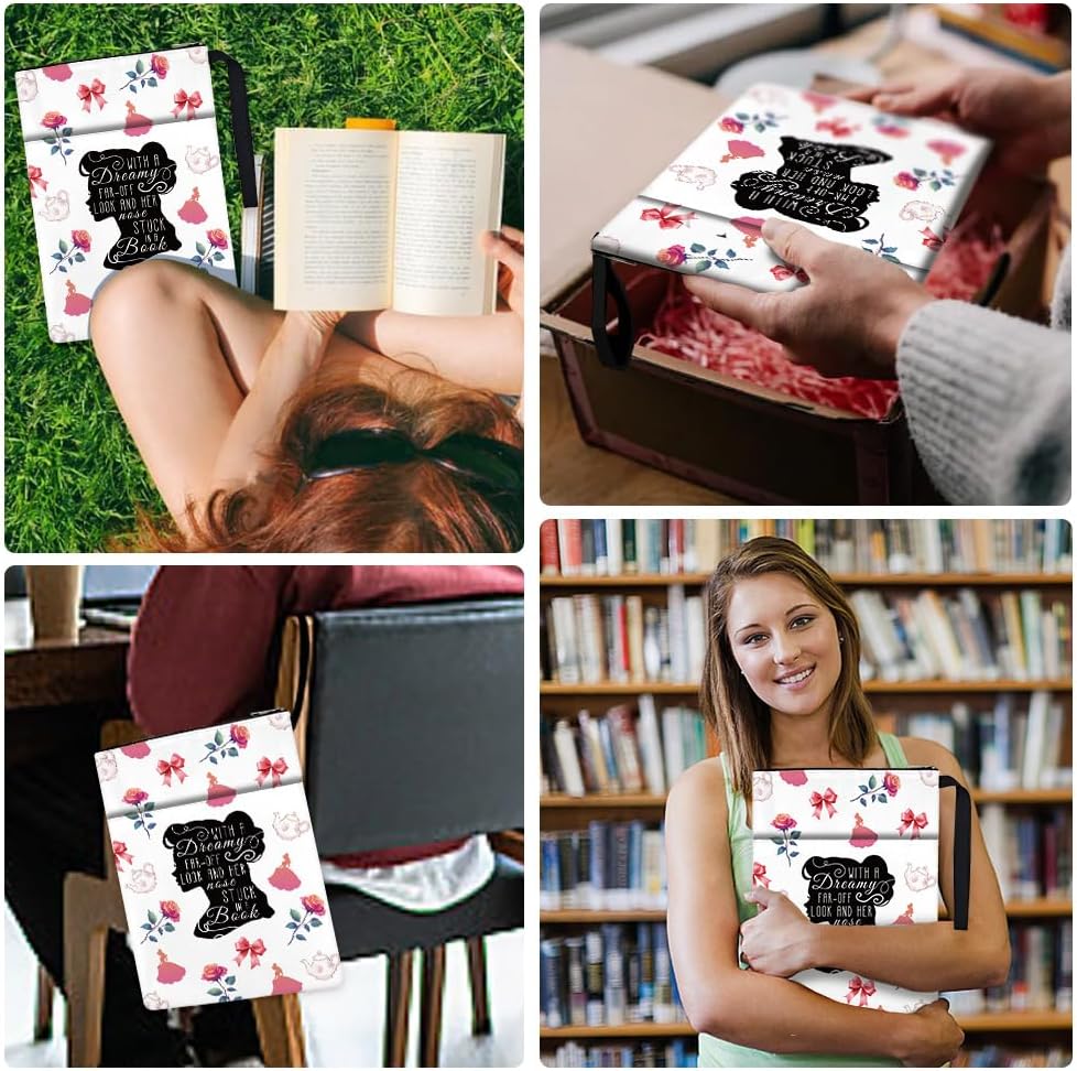 1pc Paperbacks Book Covers 13.4x9.45 inch Princess Book Pouches Cartoon Book Sleeve with Zipper and Front Pocket Bookish Books Protectors for Students Teachers