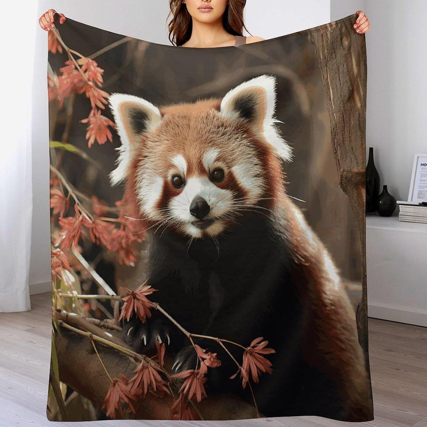 Red Pandas Blanket Super Soft Lightweight Throw Blanket Cute Cozy Warm Bed Blanket Decorative Fuzzy Blanket All-Season Home Decor Gift for Sofa Couch Living Room 40"*50" （100 * 130cm）